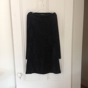 RONEN CHEN Black Crushed Velvet Sheath Mini Dress